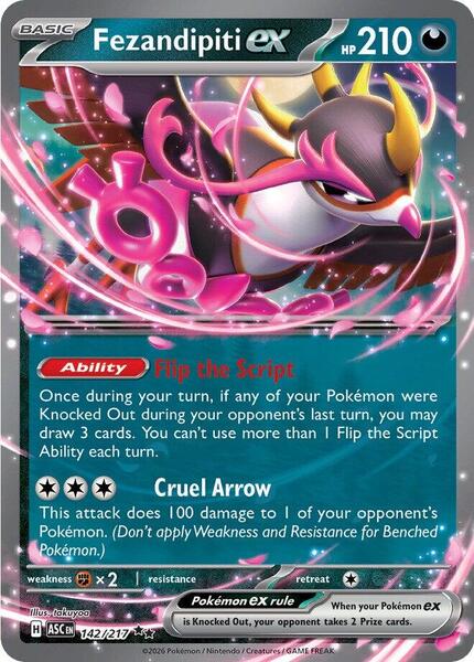 Fezandipiti ex - 142/217 - ME Ascended Heroes - Holofoil - Near Mint (NM)