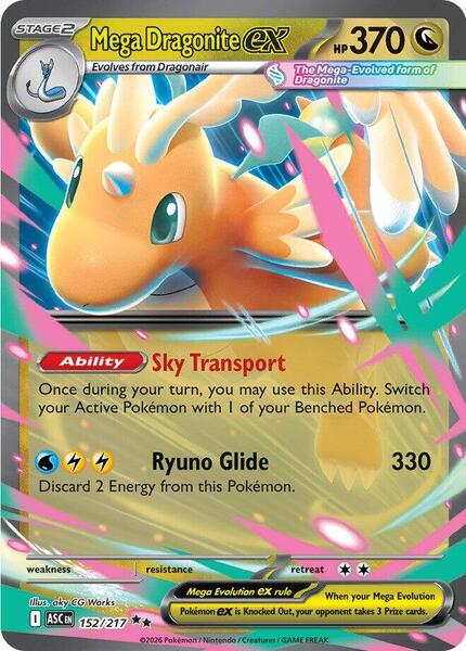 Mega Dragonite ex - 152/217 - ME Ascended Heroes - Holofoil - Near Mint (NM)