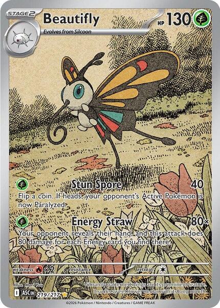 Beautifly - 219/217 - ME Ascended Heroes - Holofoil - Near Mint (NM)
