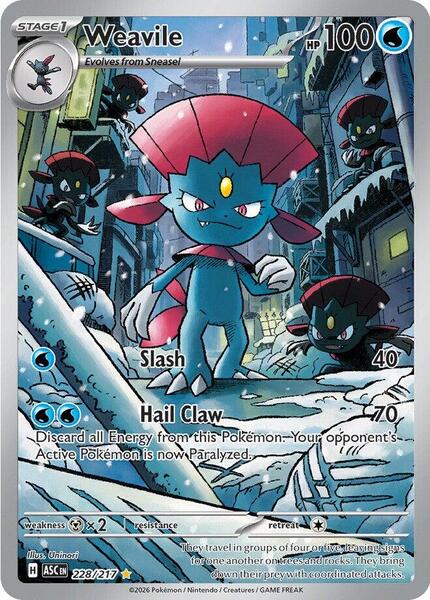 Weavile - 228/217 - ME Ascended Heroes - Holofoil - Near Mint (NM)