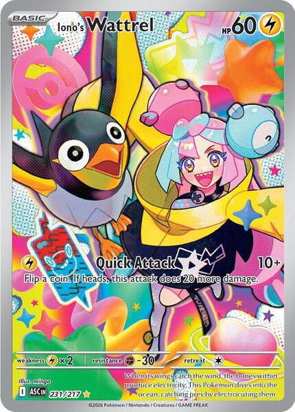 Iono's Wattrel - 231/217 - ME Ascended Heroes - Holofoil - Near Mint (NM)