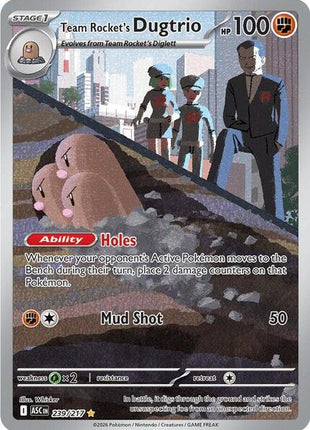 Team Rocket's Dugtrio - 239/217 - ME Ascended Heroes - Holofoil - Near Mint (NM)