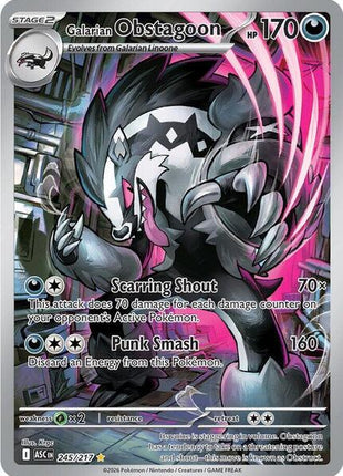 Galarian Obstagoon - 245/217 - ME Ascended Heroes - Holofoil - Near Mint (NM)
