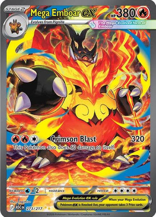 Mega Emboar ex - 273/217 - ME Ascended Heroes - Holofoil - Near Mint (NM)