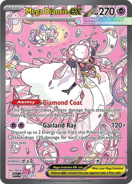 Mega Diancie ex - 282/217 - ME Ascended Heroes - Holofoil - Near Mint (NM)