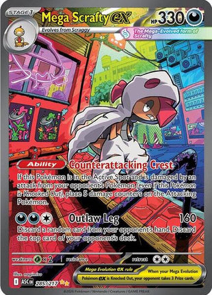 Mega Scrafty ex - 285/217 - ME Ascended Heroes - Holofoil - Near Mint (NM)