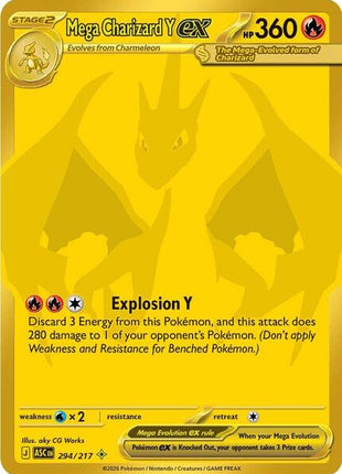 Mega Charizard Y ex - 294/217 - ME Ascended Heroes - Holofoil - Near Mint (NM)