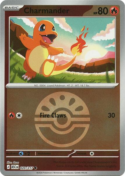 Charmander (Friend Ball) - ME Ascended Heroes - Reverse Holofoil - Near Mint (NM)