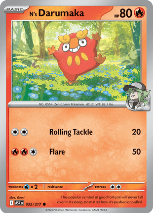 N's Darumaka (Poke Ball) - ME Ascended Heroes - Reverse Holofoil - Near Mint (NM)