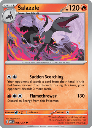 Salazzle - 035/217 (Quick Ball) - ME Ascended Heroes - Reverse Holofoil - Near Mint (NM)