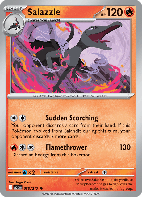 Salazzle - 035/217 (Quick Ball) - ME Ascended Heroes - Reverse Holofoil - Near Mint (NM)
