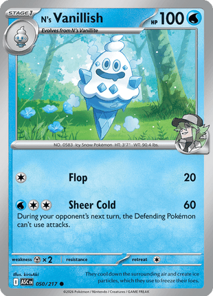 N's Vanillish (Poke Ball) - ME Ascended Heroes - Reverse Holofoil - Near Mint (NM)