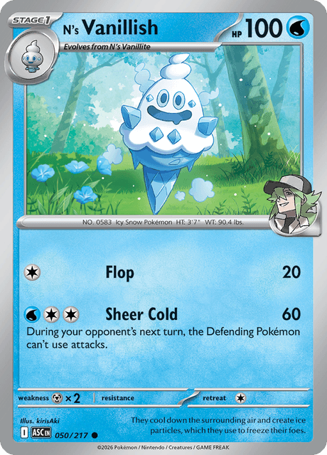 N's Vanillish (Poke Ball) - ME Ascended Heroes - Reverse Holofoil - Near Mint (NM)