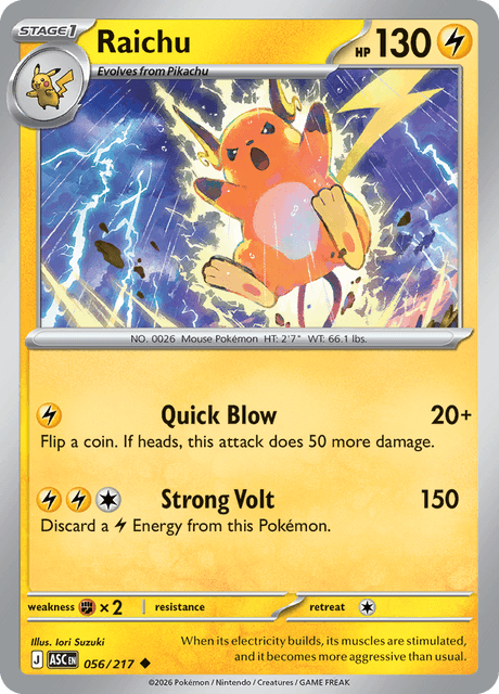 Raichu (Friend Ball) - ME Ascended Heroes - Reverse Holofoil - Near Mint (NM)