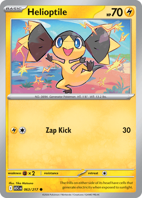 Helioptile (Quick Ball) - ME Ascended Heroes - Reverse Holofoil - Near Mint (NM)