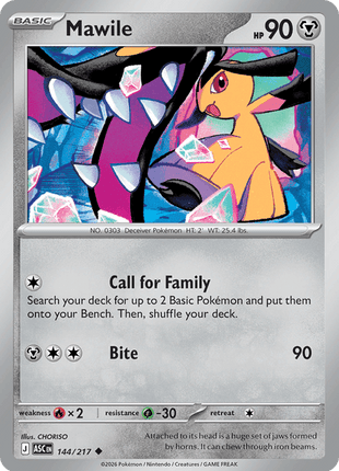 Mawile - 144/217 (Dusk Ball) - ME Ascended Heroes - Reverse Holofoil - Near Mint (NM)