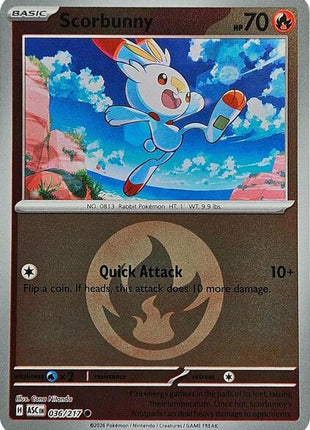Scorbunny - 036/217 (Energy Symbol Pattern) - ME Ascended Heroes - Reverse Holofoil - Near Mint (NM)