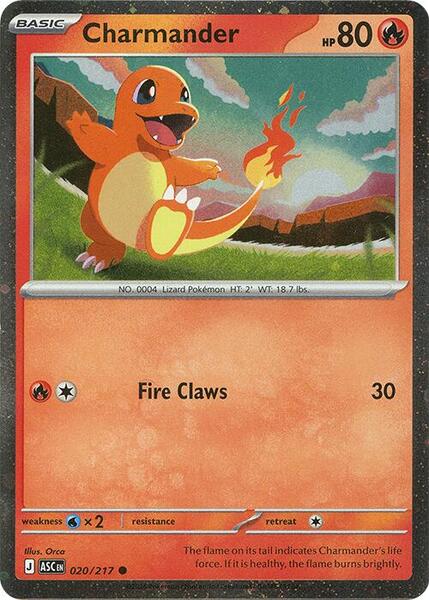Charmander - 020/217 (Cosmos Holo) - Miscellaneous Cards and Products - Holofoil - Near Mint (NM)