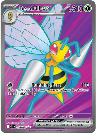 Beedrill ex - 098/086 - ME04 Chaos Rising - Holofoil - Near Mint (NM)