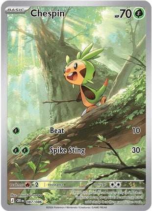 Chespin - 087/086 - ME04 Chaos Rising - Holofoil - Near Mint (NM)