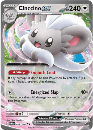 Cinccino ex - 073/086 - ME04 Chaos Rising - Holofoil - Near Mint (NM)