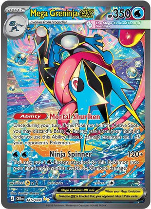 Mega Greninja ex - 116/086 - ME04 Chaos Rising - Holofoil - Near Mint (NM)