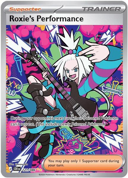 Roxie's Performance - 121/086 - ME04 Chaos Rising - Holofoil - Near Mint (NM)