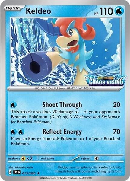 Keldeo - 019/086 (Chaos Rising Stamped) - Miscellaneous Cards and Products - Holofoil - Near Mint (NM)