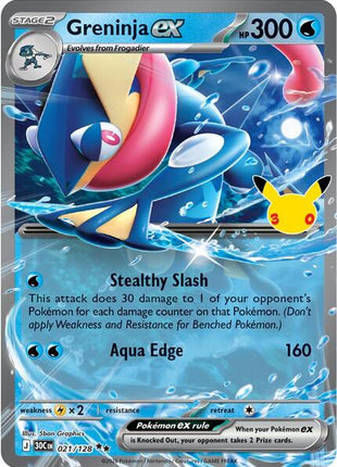 Greninja ex - 021/128 - ME 30th Celebration - Holofoil - Near Mint (NM)