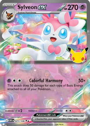 Sylveon ex - 071/128 - ME 30th Celebration - Holofoil - Near Mint (NM)