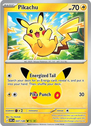 Pikachu - 037/128 - ME 30th Celebration - Holofoil - Near Mint (NM)
