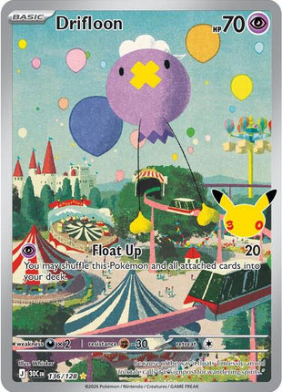 Drifloon - 136/128 - ME 30th Celebration - Holofoil - Near Mint (NM)