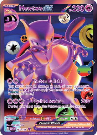 Mewtwo ex - 157/128 - ME 30th Celebration - Holofoil - Near Mint (NM)