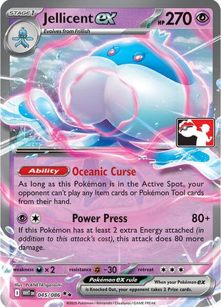 Jellicent ex - 045/086 - Prize Pack Series Cards - Holofoil - Near Mint (NM)