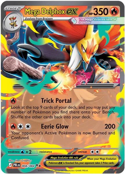 Mega Delphox ex - ME05 Pitch Black - Holofoil - Near Mint (NM)