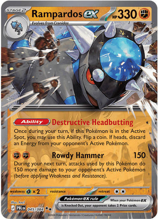 Rampardos ex - 045/084 - ME05 Pitch Black - Holofoil - Near Mint (NM)