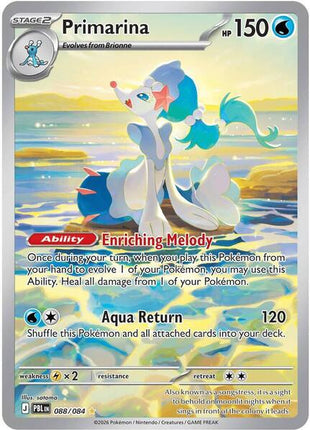 Primarina - 088/084 - ME05 Pitch Black - Holofoil - Near Mint (NM)