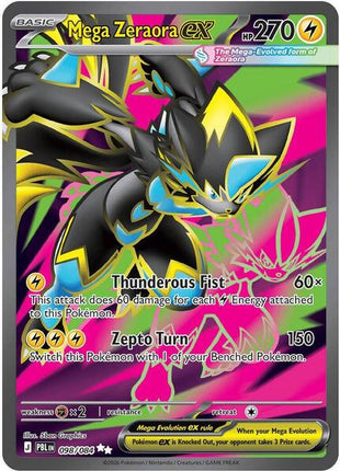 Mega Zeraora ex - 098/084 - ME05 Pitch Black - Holofoil - Near Mint (NM)