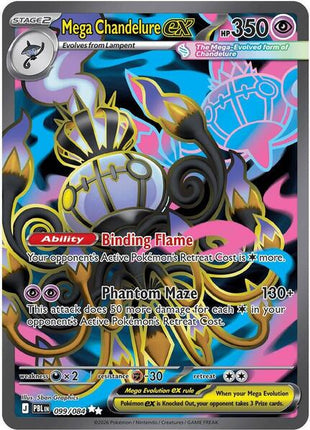 Mega Chandelure ex - 099/084 - ME05 Pitch Black - Holofoil - Lightly Played (LP)