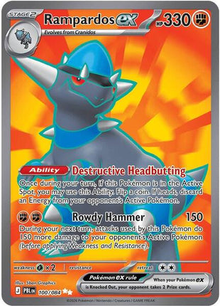 Rampardos ex - 100/084 - ME05 Pitch Black - Holofoil - Near Mint (NM)