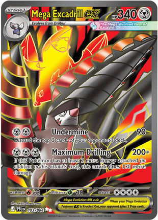 Mega Excadrill ex - 103/084 - ME05 Pitch Black - Holofoil - Near Mint (NM)