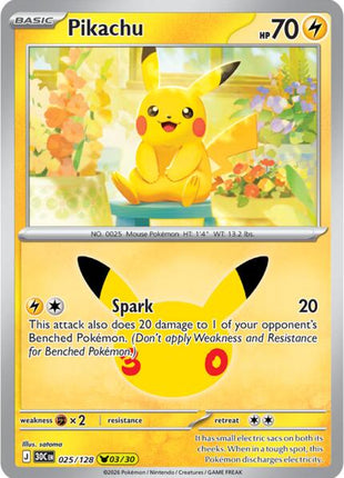 Pikachu - 025/128 - ME 30th Celebration - Holofoil - Near Mint (NM)