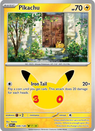 Pikachu - 039/128 - ME 30th Celebration - Holofoil - Near Mint (NM)