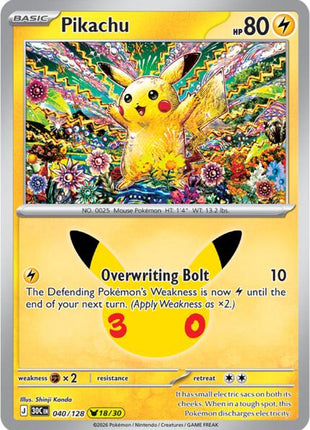 Pikachu - 040/128 - ME 30th Celebration - Holofoil - Near Mint (NM)