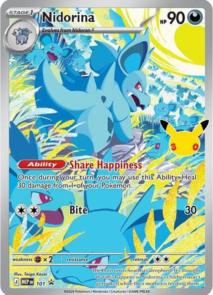 Nidorina - 101 (30th Celebration) - ME Mega Evolution Promo - Holofoil - Near Mint (NM)