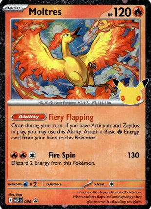 Moltres - 096 (30th Celebration) - ME Mega Evolution Promo - Holofoil - Near Mint (NM)