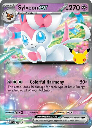 Sylveon ex - 100 (30th Celebration) - ME Mega Evolution Promo - Holofoil - Near Mint (NM)