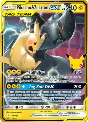 Pikachu & Zekrom GX - ME 30th Celebration Classic Collection - Holofoil - Near Mint (NM)