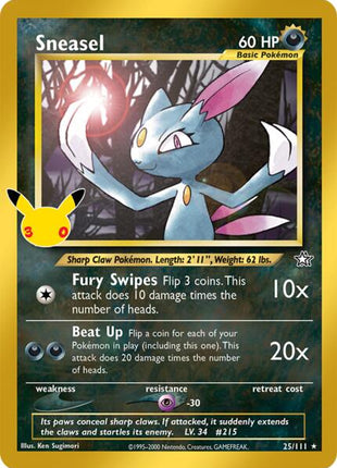 Sneasel - ME 30th Celebration Classic Collection - Holofoil - Near Mint (NM)