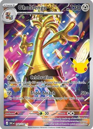 Gholdengo - 142/128 - ME 30th Celebration - Holofoil - Near Mint (NM)